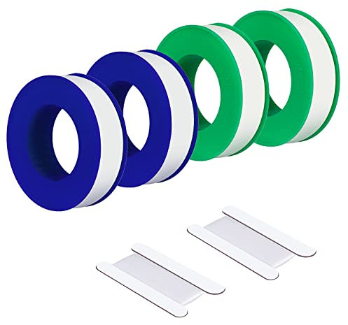 SAVITA 4 Rotoli Nastro Sigillante per Tubi Idraulici, 0,5 x 552 Pollici Nastro PTFE con 2 Pezzi 0,5 x 39 Pollici Nastro in Teflon Portatile per Soffione Doccia Sigillatura Tubi dell'Acqua
