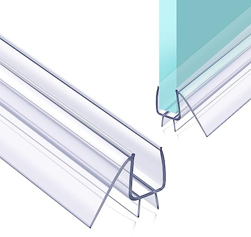 POZIA Shower Door Bottom Seal Frameless Glass Shower Door Seal Strip Clear Vinyl Durable Stop Shower Leaks and Create a Water Barrier Ultra Clear (1PACK-1/4in)