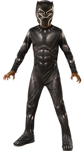 RUBIE'S Avengers Officiel - Black Panther - Déguisement Enfants Classique Black Panther - Taille 5-6 Ans - Costume Super Héros Enfant Marvel avec Combinaison et Masque - Idéal,