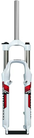 HIMALO 26 Zoll Mountainbike-Federgabel Federweg 100mm MTB Federgabel 1-1/8 Gerades Rohr Scheibenbremse V-Bremse Fahrrad-Gabel QR 9mm Manuelle Verriegelung (Color : White Red)