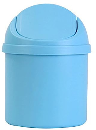 Cocoarm Mini pattumiera da scrivania con coperchio, per casa, camera da letto (blue)