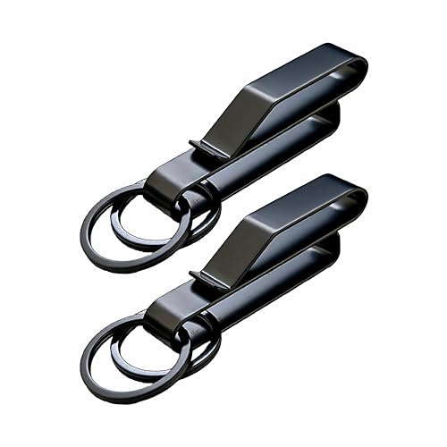 O-DEVEL 2 piezas Llavero Táctico, de Acero Inoxidable para Cinturones de Trabajo, Llavero Chaleco Policia, de Extracción Rápida y Alta Resistencia, Accesorios Cinturón Policial,