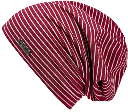 WEROR Herren Damen Beanie Mütze Strickmütze Longbeanie Slouch WEROR-429.1 (Einheitsgröße, Rot)