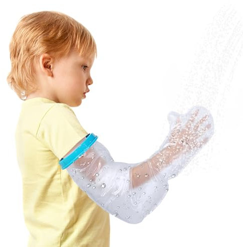 XongSyue Protection Platre pour Bras Enfant, Protège-Plâtre Bras et Main, Sac Douche Plâtre de Silicone, Sac Etanche Platre Gardez les Plaies et le Bandage au Sec Pendant le Bain