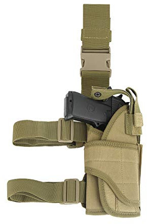 ANSNOW Waffenholster, Beinholster, Taktischer Oberschenkel-Pistole, Beingurt, Rechtshändig Verstellbar/Khaki/Einheitsgröße