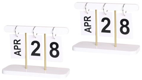 VILLCASE 2stücke Vintage Kalender Moderner Tischkalender Als Wohnaccessoire Für Stilvolle Und Zuhause Und Einfache Handhabung Kompaktes Design