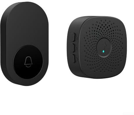 HEIBTENY Campanello senza fili USB per la casa chiamante per anziani 38 suonerie 4 volumi, design impermeabile, trasmissione a lunga distanza (A)