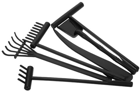 UPKOCH 6pcs Mini Garden Rake Zen Garden Rake for Sandbox Accessories Crafts Plastic Tools for Boys and Girls for Home Decor and Outdoor Play