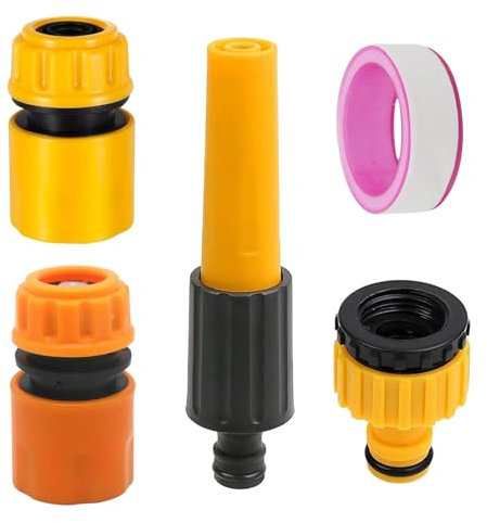 Garden Hose Connectors Set, Double Male Snap Connector Hose End Quick Connectors Garden Spray Gun Spray Nozzle for Watering Plants Shower Pet Car Washing