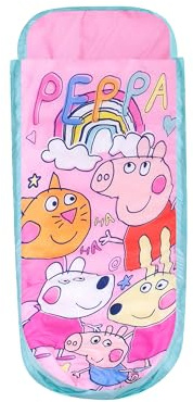 Character World Peppa Pig and Friends ReadyBed - Cama de Aire Inflable y Saco de Dormir con Bomba para niños, colchón de Viaje para Fiestas de Pijamas, Campamento o Uso doméstico, Color Rosa