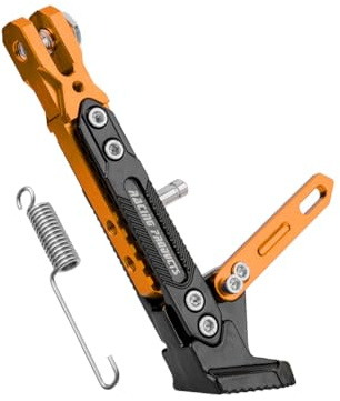 DUANSIYU Motorrad SeitenstäNder Universal Motorrad Ständer CNC Aluminium Legierung Einstellbare Stativ Halter Fuß Seite Unterstützung Stehen Parkplatz Ständer for Roller(Orange)