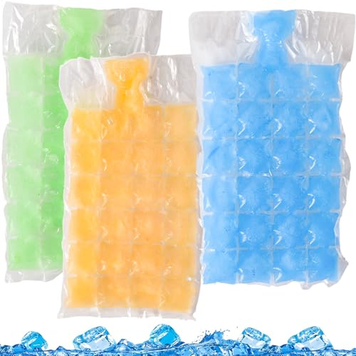 ​​20PCS Reusable Ice Cube Bags - Self-Sealing Freezer Bags for 480 Ice Cubes, Food Safe PE Ice Maker Bags for Whiskey, Cocktails & Drinks