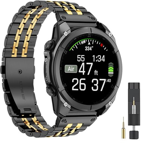 CFXHWZH 26 mm Quickfit metallarmband kompatibelt med Garmin Fenix 8/8 pro/Tactix 8/Quatix 8 51 mm/Fenix 7X pro/7X/6X pro/6X/5X plus/5X, klockarmband i rostfritt stål för Descent Mk3i/epix Pro 51 mm