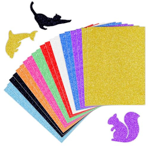 20 Pcs A4 Glitter Card Stock 10 Colors 300gsm Paper Kit