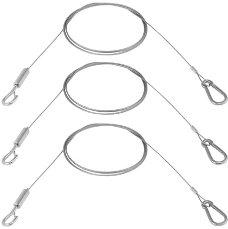 3 Pack Picture Hanging Wire, 2m Heavy Duty Stainless Steel Hanging Cord for Photo Frames, Mirrors, Artwork, Clocks and Plant Baskets