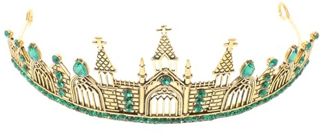 Gothic Tiara Kristallkrone Dark Crown Haaraccessoire für Damen | Halloween Geschenkideen, Hochzeit und Cosplay, Leichte Legierung mit Solidem Sitz
