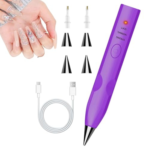 Gem Dot Pen - Stylo À Points De Perles De Forage Électrique À 3 Niveaux, Stylo D'art Artisanal Rechargeable Sans Fil Pour Les Sous-verres, Less Bijoux, La Broderie, Porte-clés, Projets
