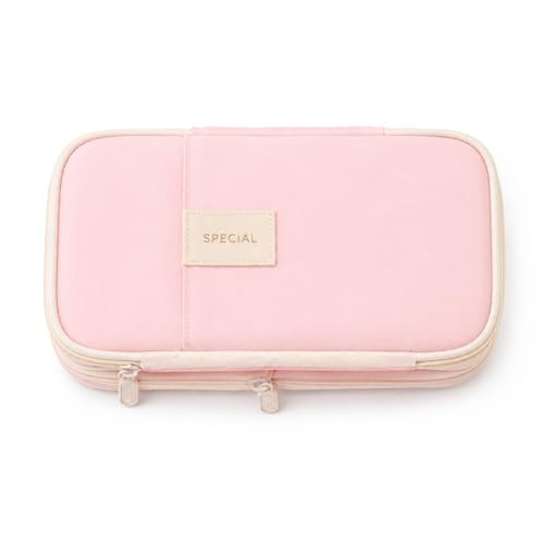 Pink Pencil Case, Pencil Box Organiser, Capacity Pencil Pouch with Zip | Applicable to School & College, Stationery Organizer, Special Back to School-College Essentials