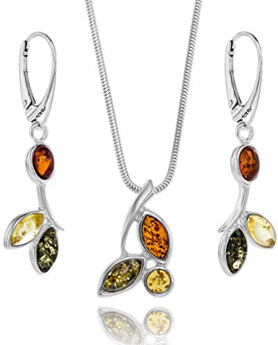 Copal Handgefertigtes Schmuckset Mit Naturbernstein Aus Sterlingsilber 925