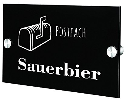 polar-effekt Acrylglas Personalisiertes Türschild - Geschenkidee für Ehepaare und Familien zum Einzug - Namensschild Acrylplatte 20x14cm mit Gravur - Motiv Postfach