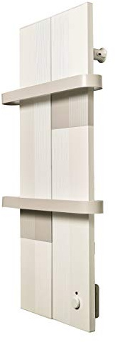 Badheizkörper elektrisch Finesa – Handtuchheizkörper für Badezimmer – mit Thermostat – energiesparend – 400 W – 800x404 mm – 5 Jahre Garantie – Grau/Weiß