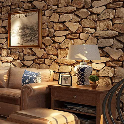 FOOSKOOBZ Papel pintado Wallpaper 3D Pvc Retro Estéreo Imitación Piedra Textura Papel tapiz Decoración Dormitorio Tv Pared Salón Minimalista Papel tapiz moderno 0.53 * 10 m (Diseño : B)