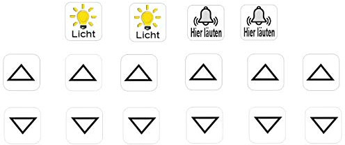 16 pegatinas para interruptor de luz con símbolos r23/19 (2,5 x 2,5 cm)