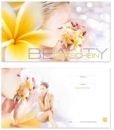 GESCHENKGUTSCHEINcom by POS-HAUER. 50 Gutscheine. Blanko zum Selberausfüllen. Für Kosmetiksalon Spa Kosmetik Beauty..