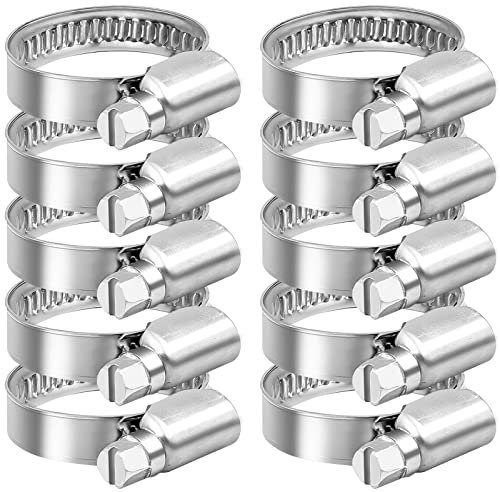 10 Pcs Ø 20-32 mm Collier de Serrage pour Tuyaux Tuyau Clips Ajustable en Acier Inoxydable, Colier de Serrage Metalique pour Tuyau de Sortie de Machine à Laver, Tuyau de Robinet
