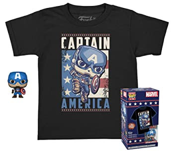 Funko Pop! Pocket Pop and Tee: Marvel - Captain America, Childs Extra Small