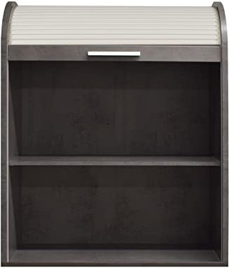 möbelando Jalousieschrank Jalousieschrank in Graphit/weiß. Abmessungen (BxHxT) 69x85x44 cm