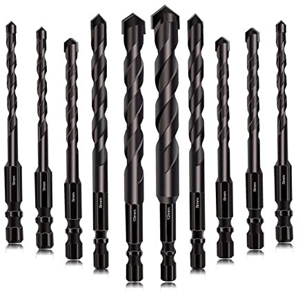 Schwarzer Steinbohrer Betonbohrer Keramikfliesenbohrer-Set Wolframkarbidspitze for Beton Ziegel Glas Holz (Size : 5PCS 6MM)