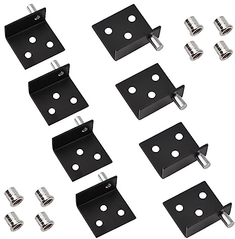 UFURMATE Bisagra pivotante, 4 juegos de bisagras de eje oculto para puerta de armario, bisagras de puerta de madera con pasador, resistente y duradero acero inoxidable, negro