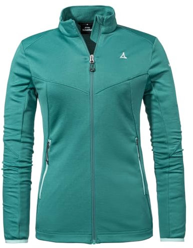 Schöffel Damen Fleece Jacket Svardalen L, schnell trocknende Fleecejacke mit Kragen, funktionales Outdoor Fleece, mit Reißverschluss-Taschen und elastischem Saum, teal, 38