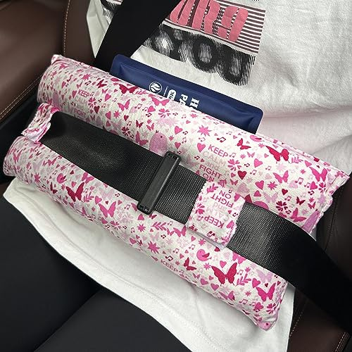 Supfitness Mastectomy Pillow Hysterectomy Pillows C Section Recovery Must Haves Essentials Products Seat Belt Cushion Post Surgery Gifts for Women Breast Pillow Cushion with Insert Ice Pockets