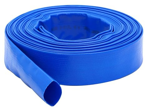 25m x 25mm (1 Inch) Diameter Layflat Discharge Pond Hose Pipe Lay Flat Submersible Pump Water Pump Hose, Blued Duty Pipe for Filling and draining of Swimming Pool Ponds