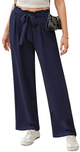iClosam Pantaloni Palazzo Donna Estivi Larghi e Leggeri a Gamba Larga Comodi con Vita Alta S-XXL