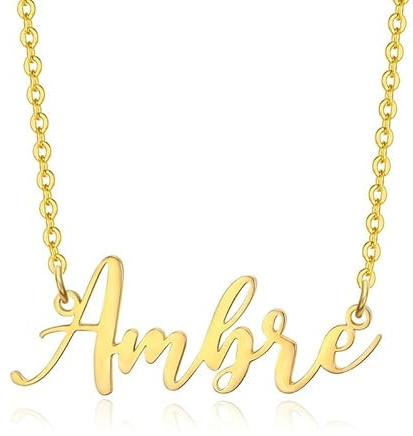 BOBIJOO Jewelry - Pendentif Collier Prénom Femme Fille Acier Inoxydable Plaqué Doré Or Au Choix - Ambre