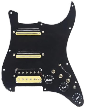 rockible Vorverdrahteter ST-Schlagbrett-Kratzplatten-SSH-Tonabnehmer. Professioneller Single-Coil-Humbucker-Tonabnehmer