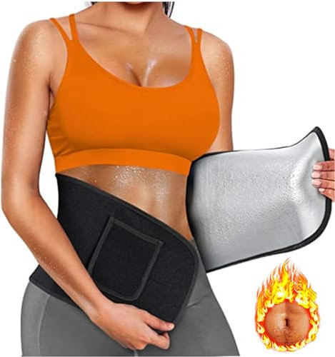 Weyot Bauchweggürtel Damen Und Herren, Fettverbrennung Abnehmen Saunagürtel, Schweißband, Taillentrainer Bauchkontrolle Sauna Bauchweggürtel,S,Silver