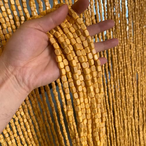 tow000ack Bambusvorhang Türvorhang Natur Bambus Perlenvorhang Fadenvorhang,Hängend,Raumteiler Dekovorhang,für Flur,Fenster,Balkon,Wohnzimmer,Anpassbar,Breite x Höhe (90cm x 180cm(110 Stränge))