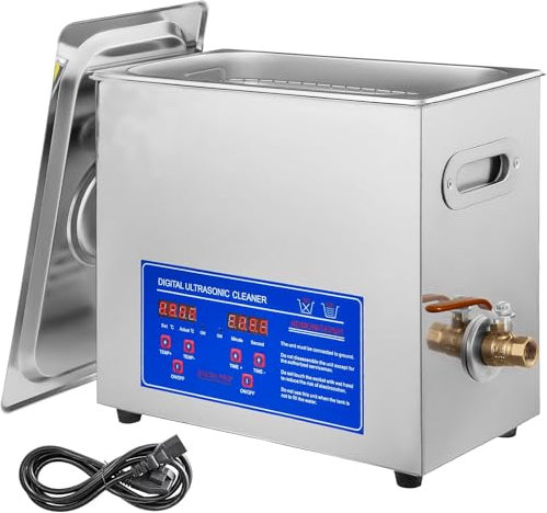 FAYELONG Ultrasonic Cleaner, Ultrasonic Jewelry Cleaner with Digital Timer & Heater, Stainless Steel Industrial Sonic Cleaner 40kHz for Glasses, Watches, Rings, Small Parts (6L)
