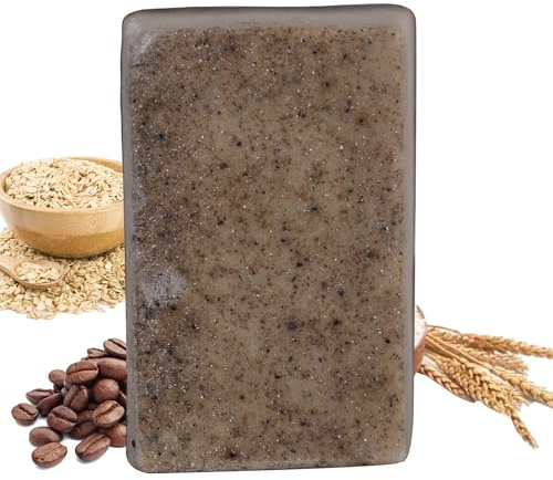SVATV Coffee Oats Rice Flour Soap Handmade Natural Bar Soap för män & kvinnor, återfuktande kropp och ansiktstvål, 125 g x 2