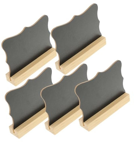 BCOATH 5stücke Rechteckige Kleine Tafel Mit Doppelseitigem Holzrahmen Mini-kreidetafel Für Shop Und Buffet Abwischbare Schreibtafel Für Party-dekoration Und Tischkarten