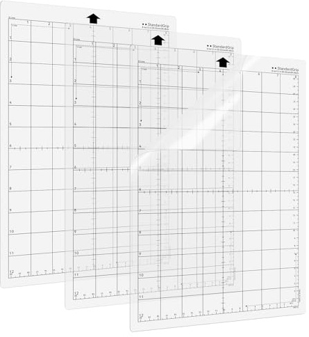 Prime Vinyl Alfombrilla de corte para Silhouette Portrait de repuesto, 3 unidades de 30,5 x 20,3 cm, cuadrícula autoadhesiva, juego de alfombrillas de corte