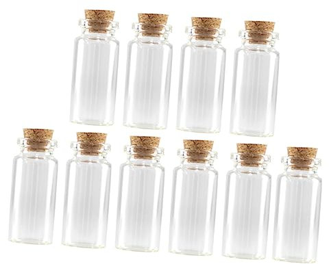 RORPOIR 100pcs 3ml Glass Bottles with 16mm Cork Stoppers Small Glass Storage Containers for Diy Crafts and Home Decor