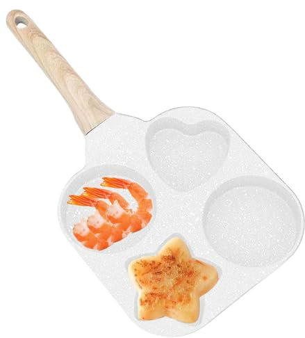 Pan À Frire À L'œuf À 4 Tas - Poêle Omelette Antiadhésive, Poêle À Petit-déjeuner Polyvalent | Poux De Moisissure À Œufs Pour Les Crêpes, Les Hamburgers, Les Sandwichs, Et Plus Encore, Même O
