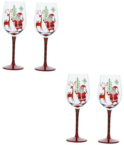 Cabilock 2 Juegos Copas De Vino Con Tallo Navideño Copas Navideñas Copas De Vino Pintadas Copas De Vino Navideñas Copas De Vino Tinto Trajes Navideños Para Hombres Copas De Vino 2 piezas * 2