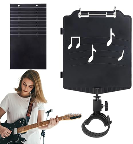 Teksome Tragbarer Musikständer, marschieren lyre | Leichtes Musikbuch Stand,Verstellbare Flöte spielen Vorräte, Musikinstrumente mit 10 Seiten für Trompete, Klarinette und Oboe