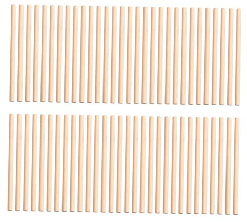 SHINEOFI 200 Stück Holzstäbe Rund Dübel Robust Leicht Holzleisten Modellbau Bastelhölzer Für Diy Holzhandwerk Und Kinderspielzeug Anwendungen